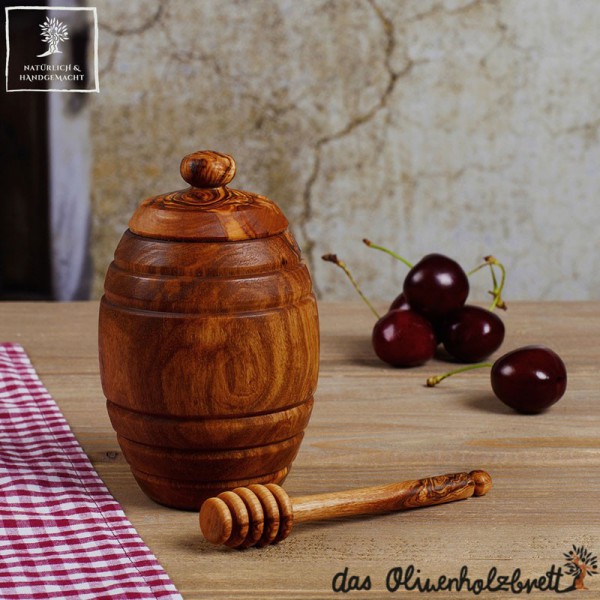 Pot à miel avec cuillère - Bois de hêtre - H: 19 cm - Cdiscount Maison